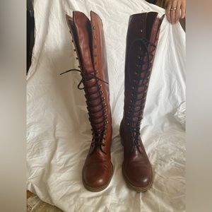 Brown lace up FRYE boots